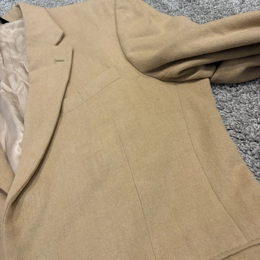 Jos A Bank Blazer Mens 42L Beige Camelhair Sport Coat Old Money Luxury Jacket